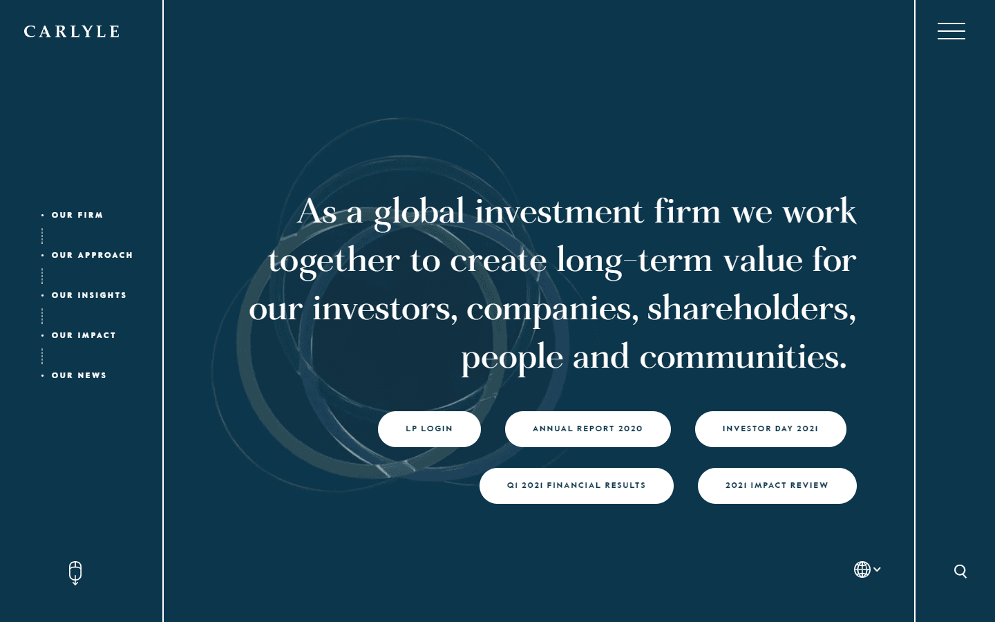 sample of Private Equity website