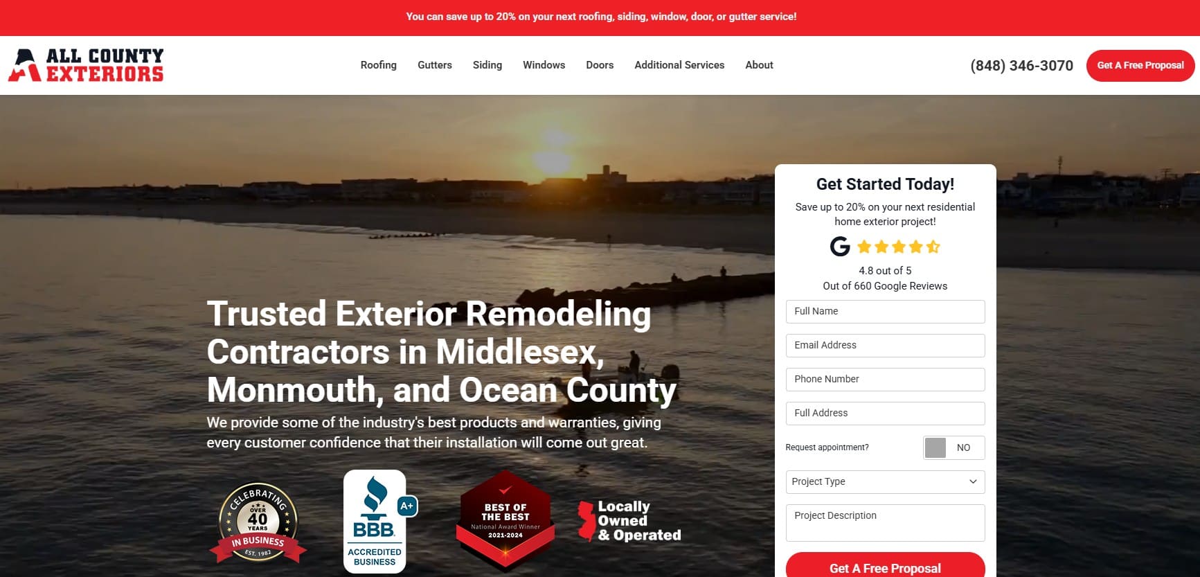 best roofing company websites
