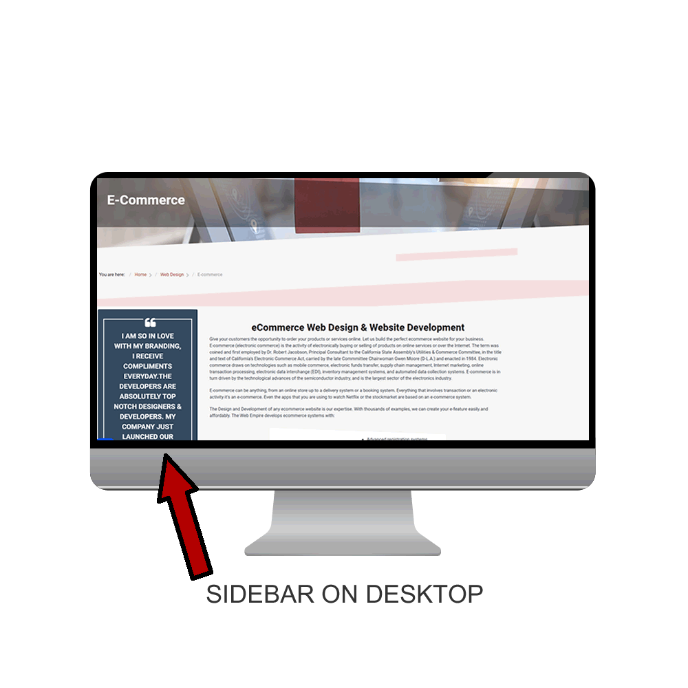 Desktop screen high resolution with sidebar